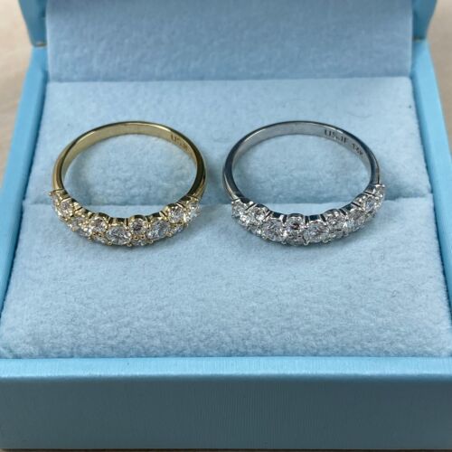 Bracelet de mariage diamant taille ronde cultivé en laboratoire design alternatif or 14 carats 1 carat - Photo 4 sur 22
