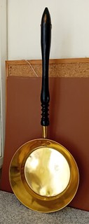 RUSSIAN BRASS PAN WITH LONG WOODEN HANDLE
