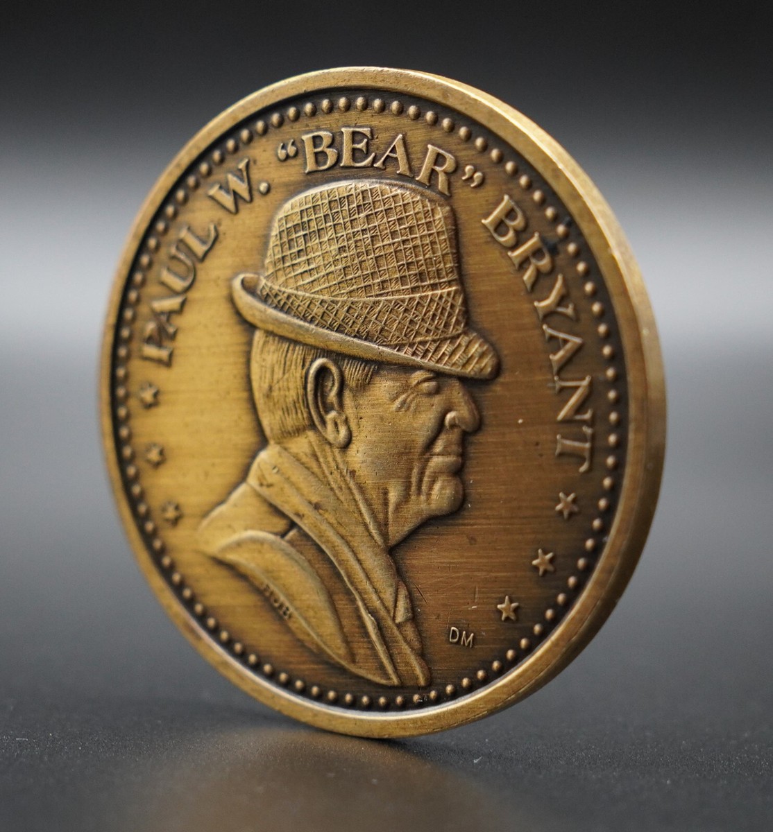 1982 Coach Paul BEAR Bryant 323 games Alabama Football 20g bronze