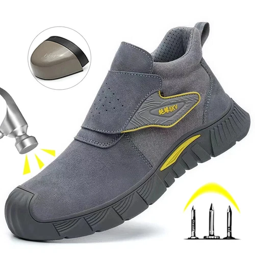 Anti Scald Work Steel Toe Shoes Men's Anti-puncture Safety Protective Flat Shoes