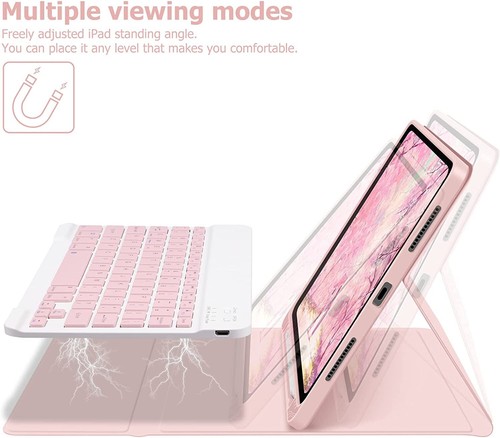GOKOCO iPad Air 4th/5th Gen Keyboard Case iPad 2020/2022 10.9 Inch ⌨️ PINK - Afbeelding 4 van 7