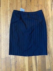 Talbots stretch black wool pencil skirt belted career size 10 NWT