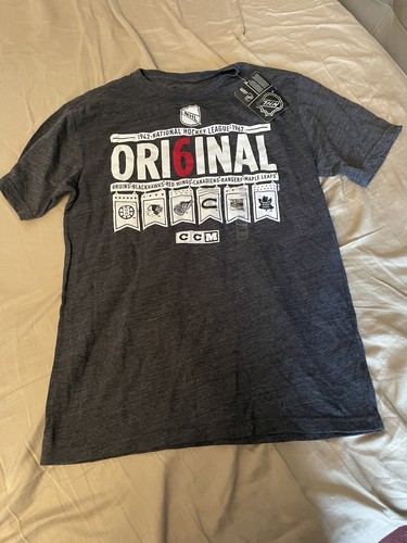 Rare Vintage CCM NHL "Original 6"  Mens T Shirt  Size Small  NEW w Tags MSRP $30