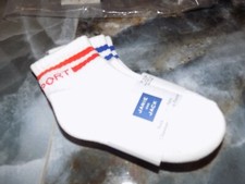Janie and Jack White W/Striped Athletic Crew Socks 2PC Size 12/24 Months NEW