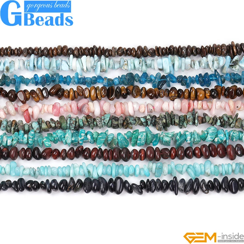 4-6x7-10mm Assorted Stones Freeform Chips Loose Beads For Jewellery Making 15" - Image 3 of 4