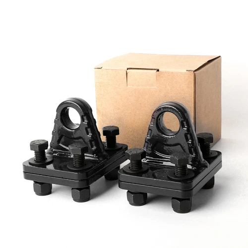 3/4'' D-Ring Shackles w/Backer Plate Bolt on Clevis Bumper Mount Brackets Black - Picture 7 of 11