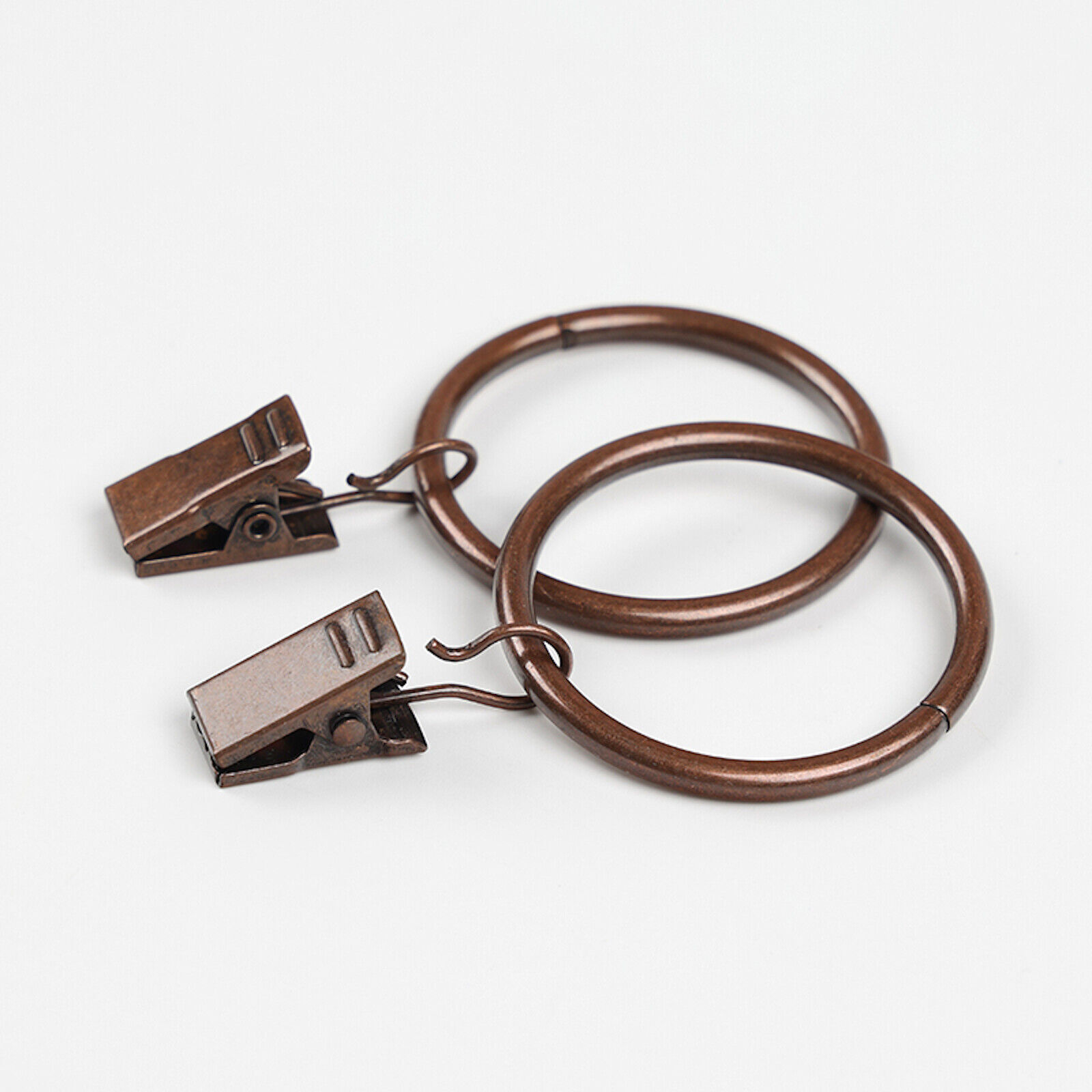 Urbanest Lot De 20 2,5 Cm Anneaux De Rideaux En Métal Avec Clips Et Oeillets, Compatible Avec Jusqu'à 3/10,2 Cm Tige, Bronze