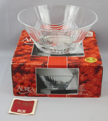 Royal Crystal Rock RCR Aurea Salad Bowl Vintage 24% Lead Crystal Italy - Picture 2 of 9