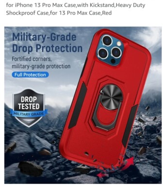 Redroad 3D Stereo Amplifiers and Shockproof Case Red iPhone 13 Pro Max