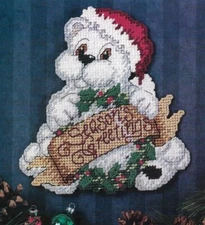 SNOWBEAR GREETINGS! CHRISTMAS PLASTIC CANVAS PATTERN INSTRUCTIONS HTF