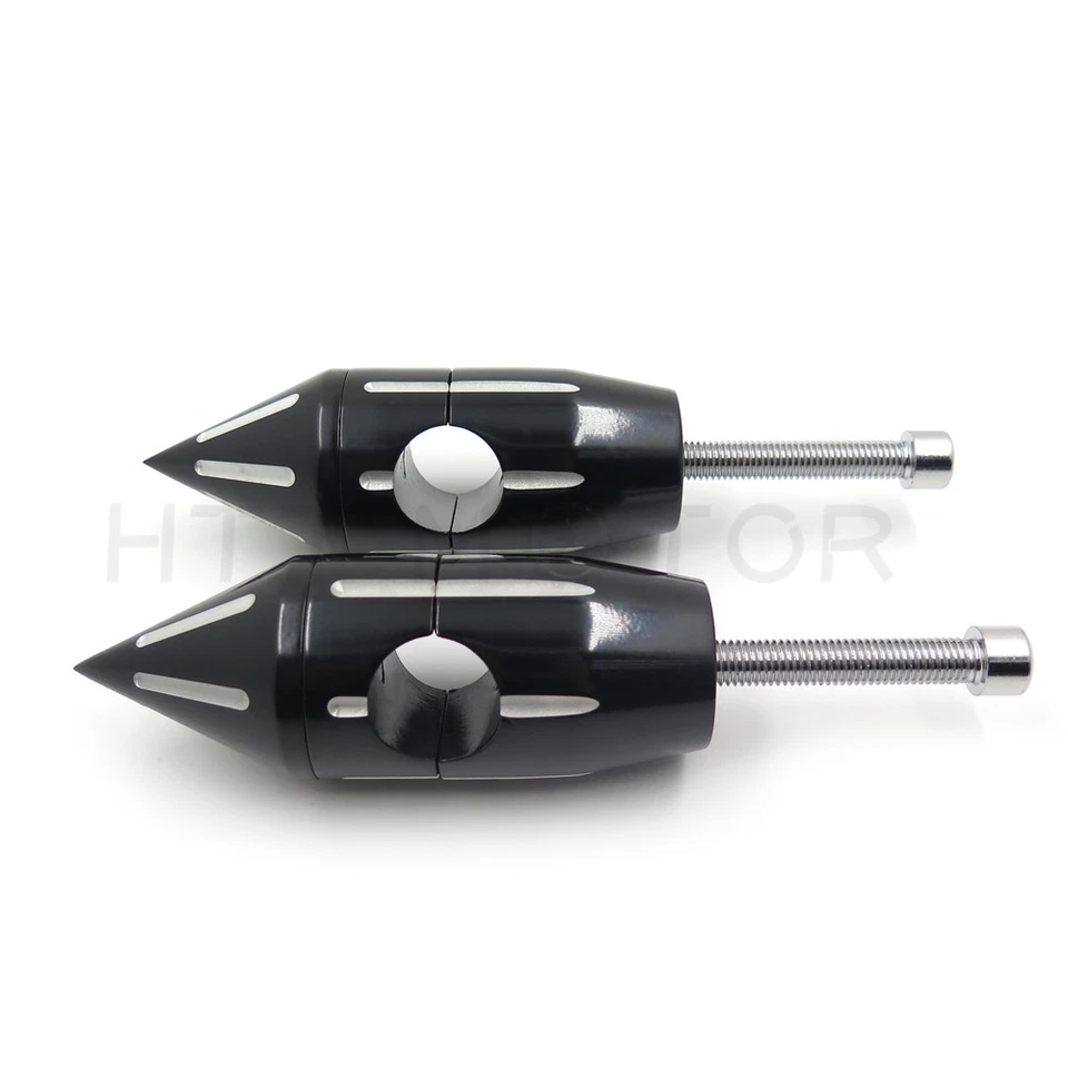 2.25" Black Spike Handlebar Risers For Harley Softail Dyna Sportster Custom 1'' - Image 4 of 4