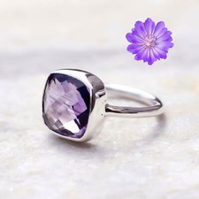 Amethyst Gemstone 925 Sterling Silver Ring Handmade Jewelry Ring For Gift