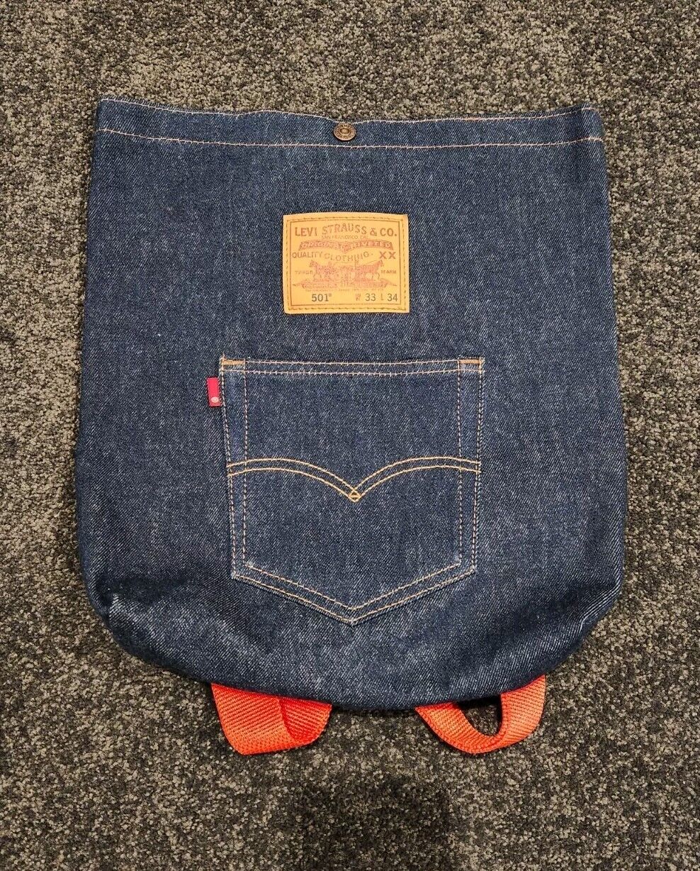 Levi's Levis 501 Denim Back Pocket Backpack Shoulder Tote Bag New Without Tags