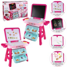 Kids Double-Sided Easel Board Writing Activity Desk With Letters Number Magnets