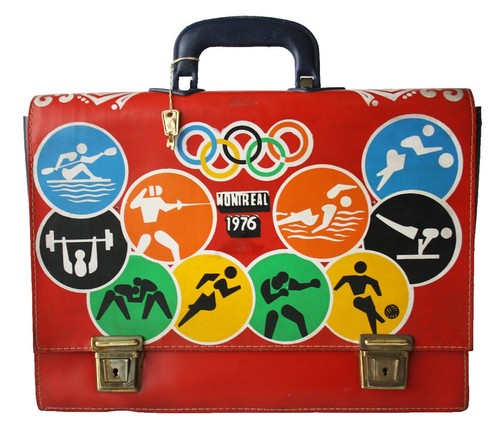 Sac De Voyage Vintage Bleu - Jeux Olympiques Montréal 1976 - Occasion En Très Bon état