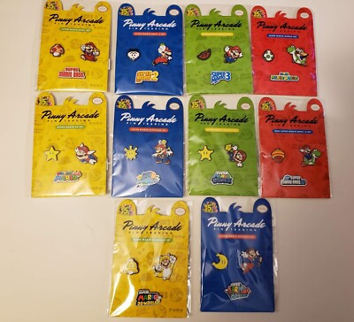 Nintendo Pinny Arcade Super Mario 64 Sunshine Galaxy 3D Odyssey Complete 10 Set