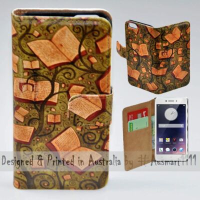For OPPO Series - Book Tree Theme Print Wallet Mobile Phone Case Cover 