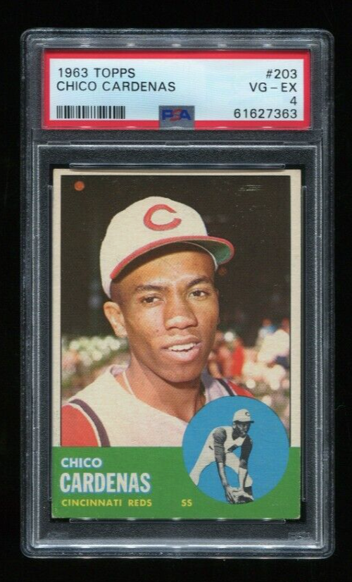 PSA BASEBALL CARD 1963 Topps 203 CHICO CARDENAS Cincinnati Reds PSA 4