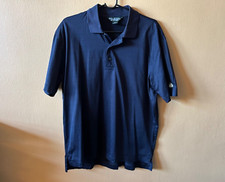 Brooks Brothers Performance Stretch Knit Blue Short Sleeve Polo Shirt Sz Medium