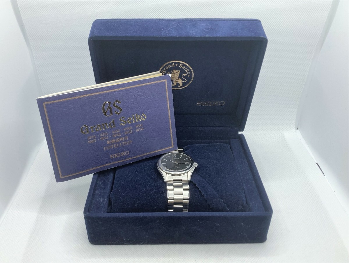 AUTH GRAND SEIKO Men's Wristwatch Watch Quartz Black Dial AUTH GRAND SEIKO Men's Wristwatch Watch Quartz Black Dial