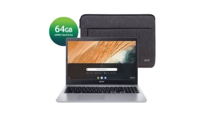 Acer Chromebook 315, 15.6  HD, Intel Celeron N4000, 4GB LPDDR4,Pure Silver
