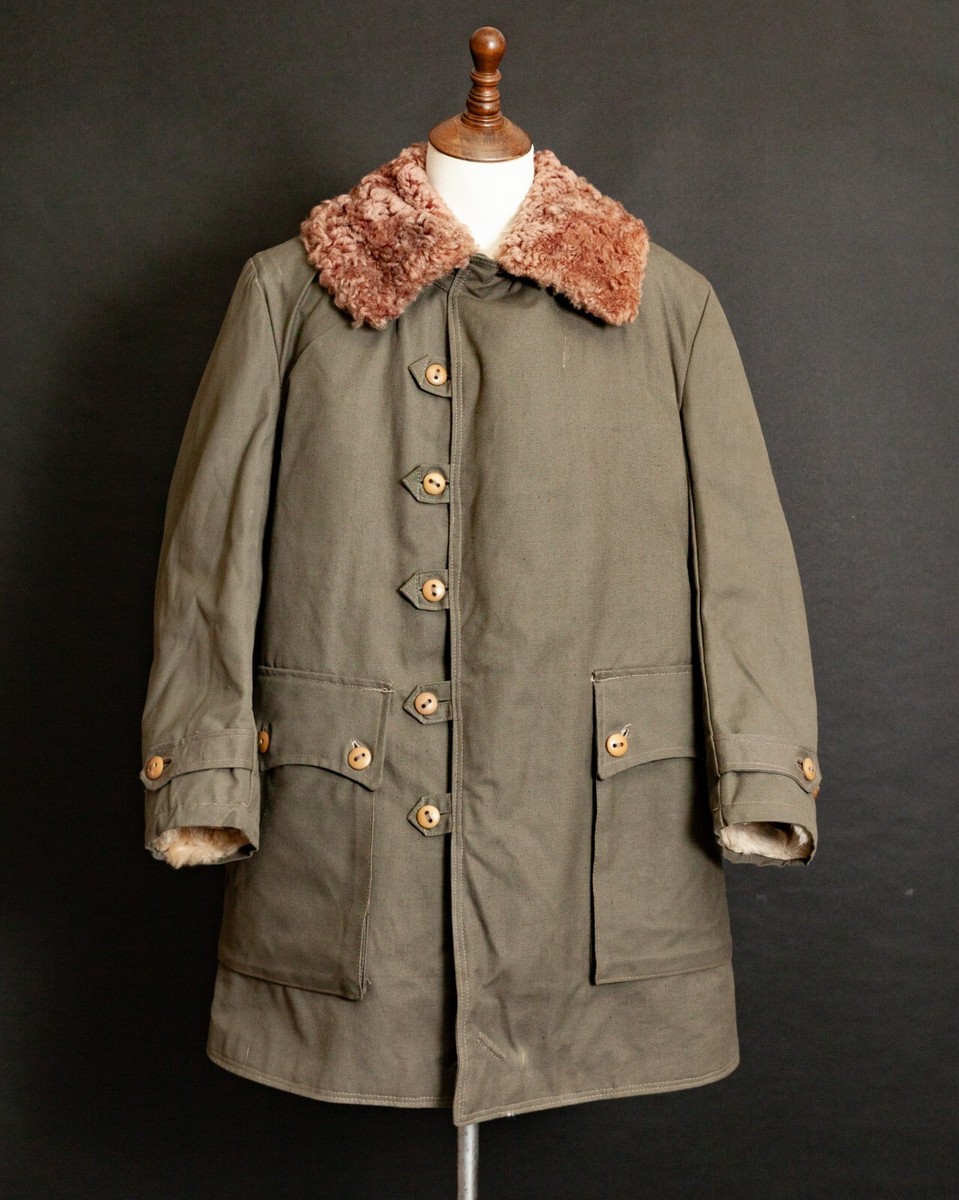 WW2 Mats Larsson M1909 Swedish Army Sheepskin Field Coat Large (44