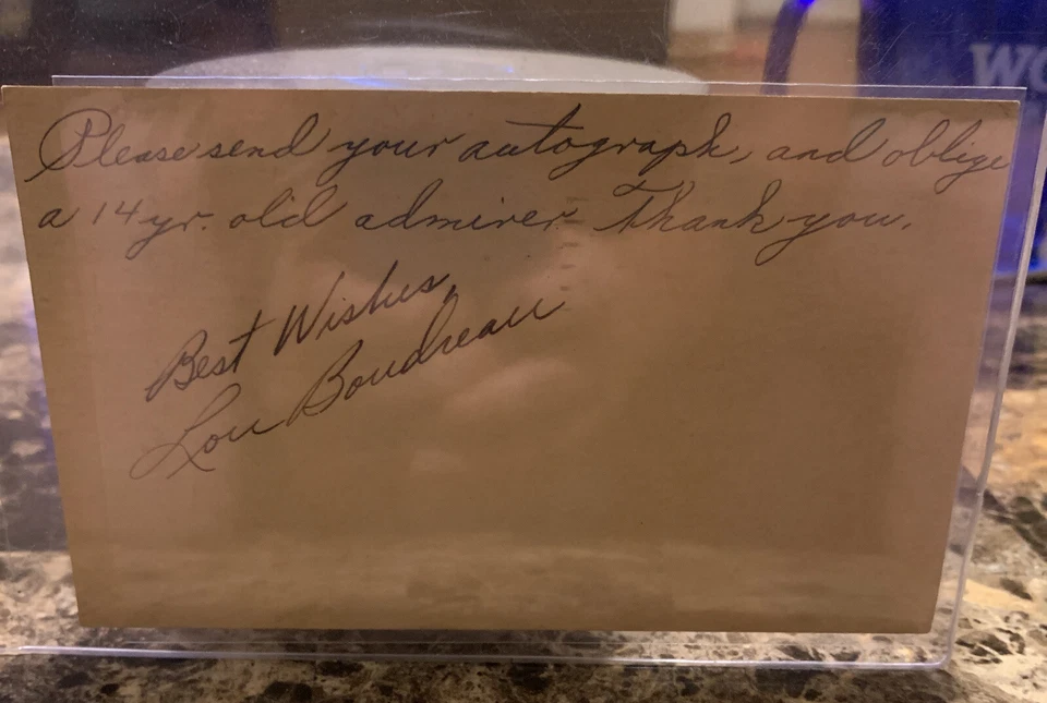 Lou Boudreau Salón de la fama 1942 Gobierno Postal GPC Autógrafo JSA M10470 Foto 2 de 2