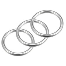 3pcs 316 Stainless Steel Round Ring Welded O-Rings 45mm 1.77" ID 6mm Thick