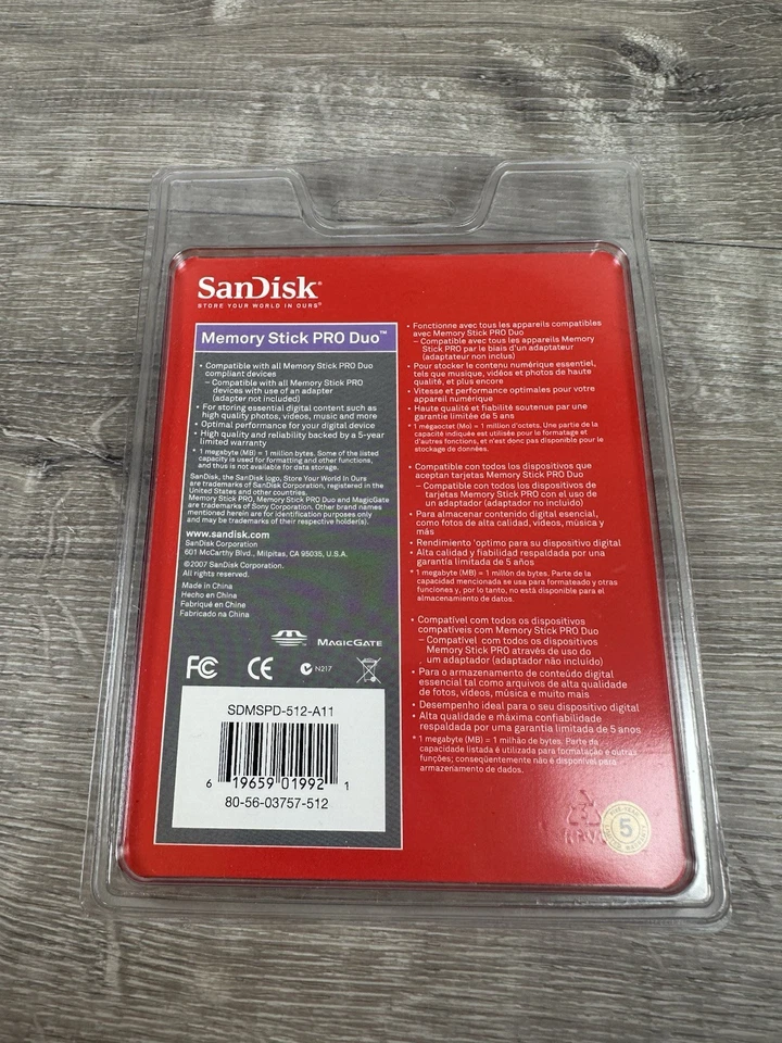 SanDisk SD 512MB Memory Stick PRO Duo Card - SDMSPD-512-A11 - Image 3 of 3
