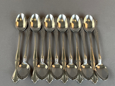 12 Pc Oneida Community CANTATA Stainless 7 ½  Iced Tea Spoons