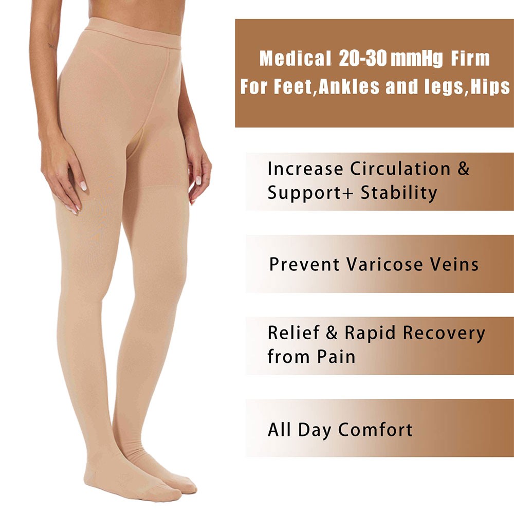 20-30 mmHg Medical Compression Pantyhose Support Women's Men Varicose Stockings