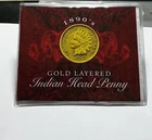 🔥 ESTATE FIND - 1899 Indian Head Penny - Gold Finish Collectible Authentic
