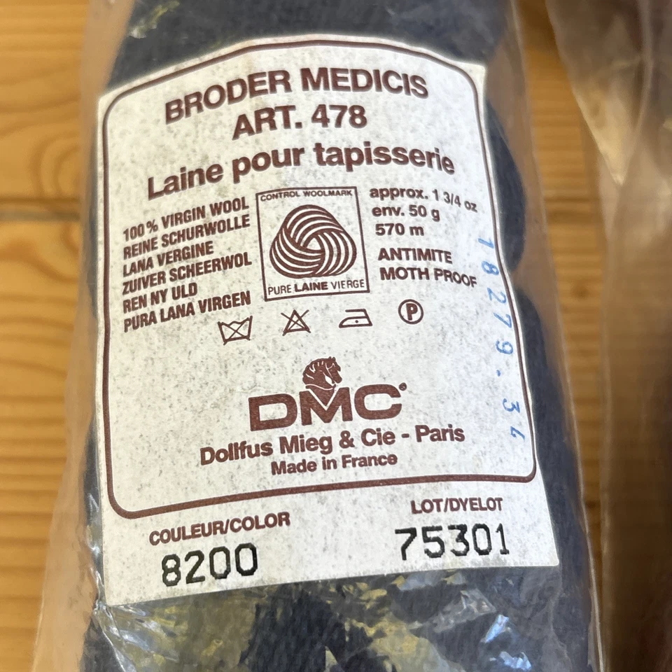 3 HKS DMC BRODER MEDICIS VIRGIN WOOL THREADS: 8200 Blue, 8320 Brown, 8211 Gray - Image 2 of 4