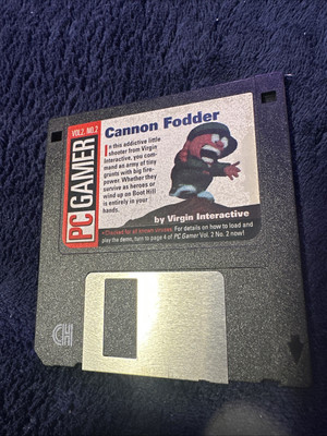Cannon Fodder By Virgin Interactive, PC game software, 3.5'' floppy disk, MS-DOS