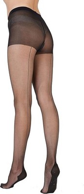 Pretty Polly 2 Paar Damen Nylons transparente Glanz Strumpfhosen, 10 DEN schwarz Größe S-M