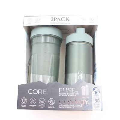 2 Stück Kern Küche SICHERUNG Kunststoff Shaker & Konvoy Edelstahl Flasche Grün