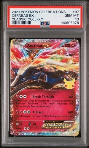 PSA 10 MINT Xerneas EX Celebrations Classic Collection Holo Pokemon Card 97/146