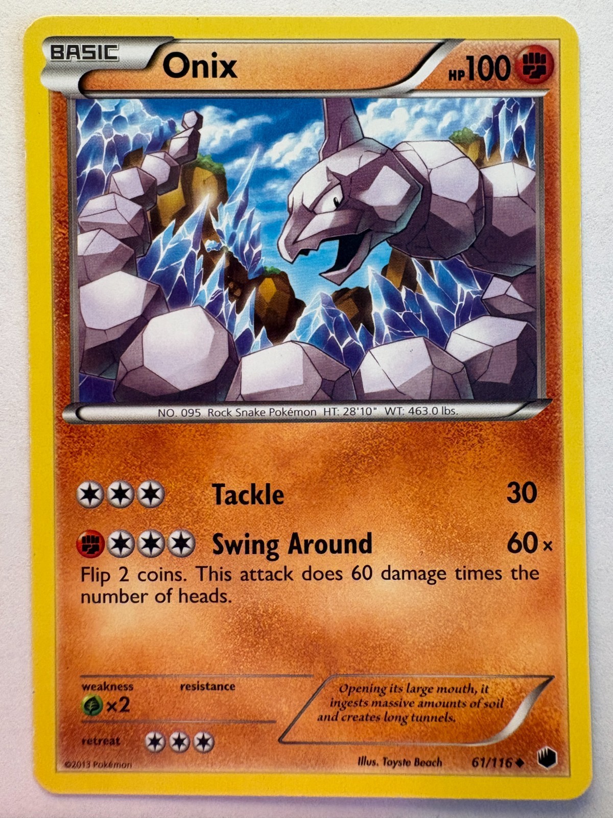 Onix 61/116 Plasma Freeze Pokemon Card