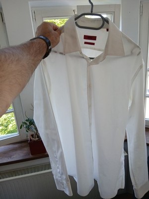 Hugo Boss Herren Hemd Langarm Gr.XL KW43 Regulär Fit Weiß Top!