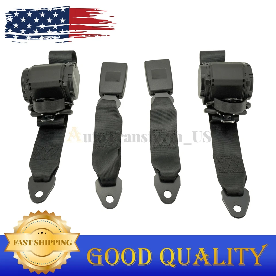 Fit 1982-1995 Jeep CJ YJ Wrangler 2 Set Universal 3 Point Retractable Seat Belts Foto 2 de 4