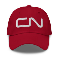 Canadian National Railway Adjustable Embrodiery Cranberry Color Classic Dad Hat