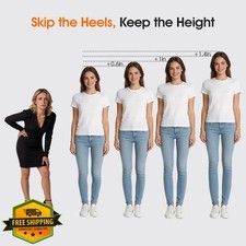 Height Increase Insoles Women 1" Gray Memory Foam Comfort Boosters