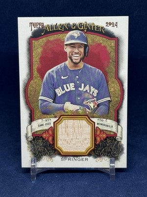George Springer 2024 Topps Allen & Ginter #AGR-GSPa Full-Size Relics A
