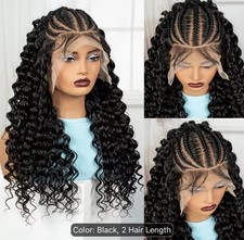13x6 Lace Front Fashion Braided Wig, Braid Wavy Hair Headband, Versatile Styling