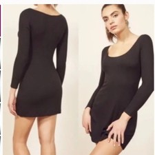 Reformation Women's Black Rosario Dress - Size Large