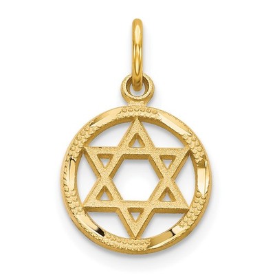 10K Gelbgold Davidstern Charm Anhänger L 18mm, B 12mm