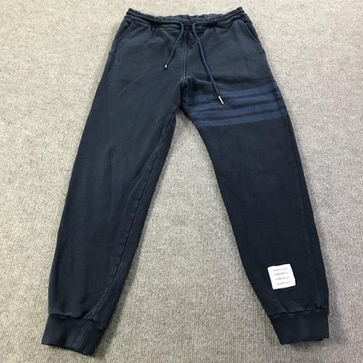 Thom Browne Sweatpants Mens Size 2 Navy Blue Made In Japan Striped
