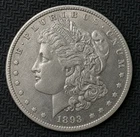 1893 Morgan Silver Dollar F Fine Details $1 Coin Collectible