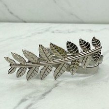Silver Tone Leaf Leaves Buckle Coil Stretch Belt Youth Kids One Size OS