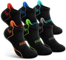 Bigant Boys Socks Low Cut Ankle Athletic Running Socks Cushioned Compression ...